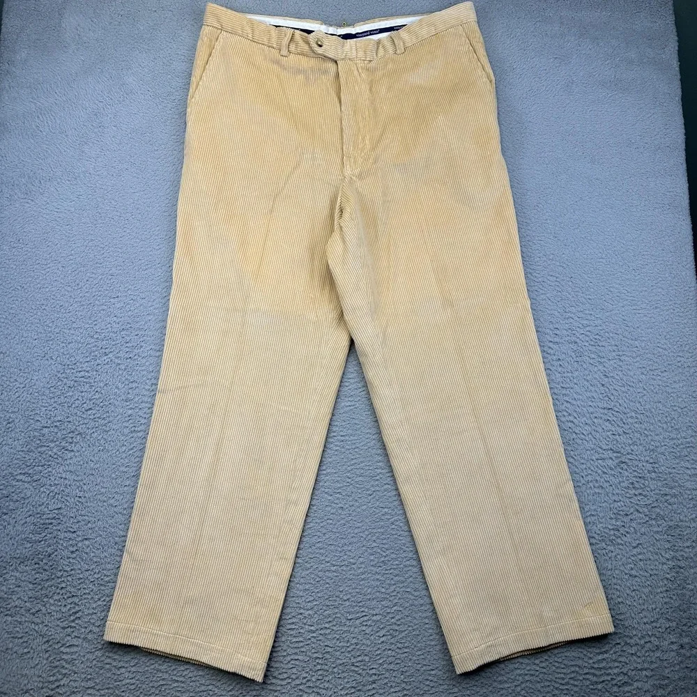 Vineyard Vines Pants Mens 40 Tan Corduroy Straight Leg Casual Cotton‎ Flat Front